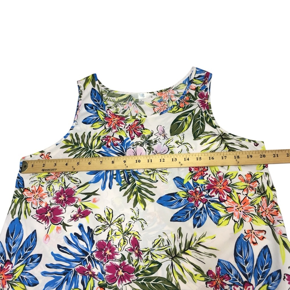 Time and Tru Sleeveless Floral V-Neck Lightweight Top - Women’s Large 12/14 - Picture 6 of 11